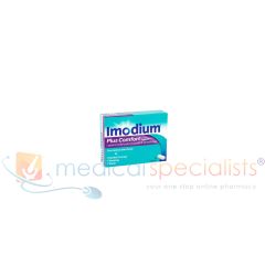 Imodium Plus Comfort (Loperamide Hydrochloride & Simeticone) box of 6 tablets